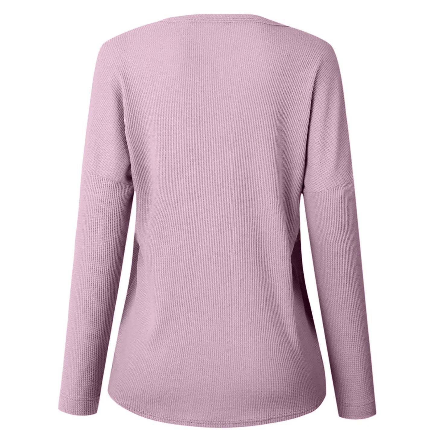 Daily Deals Women'S Waffle Knit Tunic Tops Loose Long Sleeve Button V Neck Blouses 2025 Spring Summer Casual Solid Color Henley Shirts,Green,S