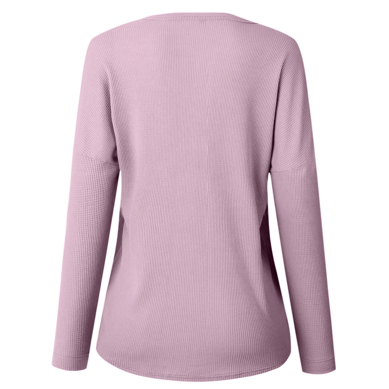 Daily Deals Women'S Waffle Knit Tunic Tops Loose Long Sleeve Button V Neck Blouses 2025 Spring Summer Casual Solid Color Henley Shirts,Green,S